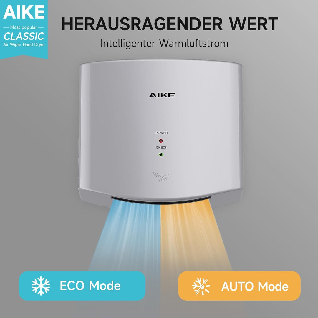 AIKE Händetrockner 10 Sekunden Trocknen Energiesparend Kommerziell Elektrischer Händetrockner Automa