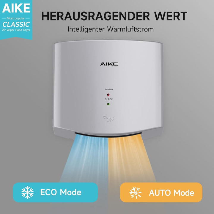 AIKE Händetrockner 10 Sekunden Trocknen Energiesparend Kommerziell Elektrischer Händetrockner Automa