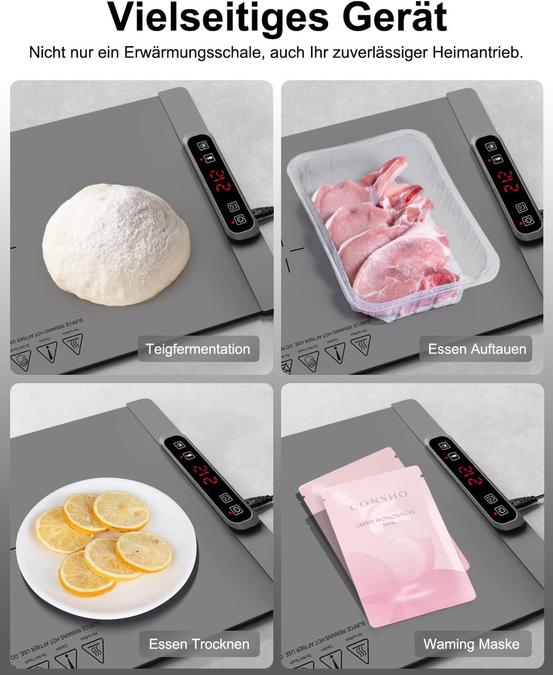 AUTOPkio Warmhalteplatte für Speisen, Speisenwärmer Elektrisch Wärmeplatte Buffetwärmer 4H Timing Au