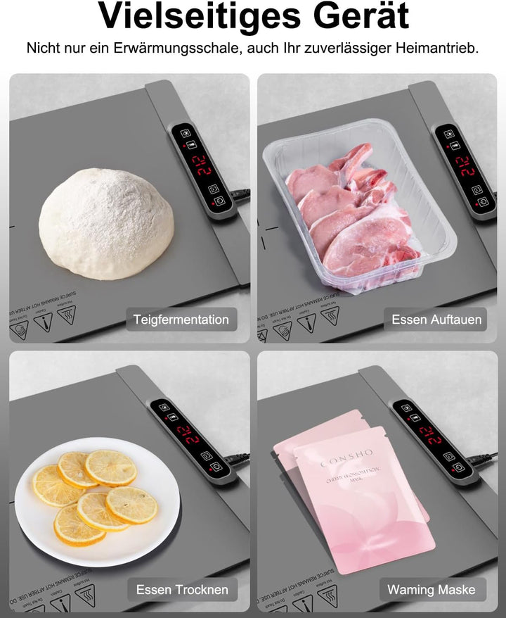 AUTOPkio Warmhalteplatte für Speisen, Speisenwärmer Elektrisch Wärmeplatte Buffetwärmer 4H Timing Au