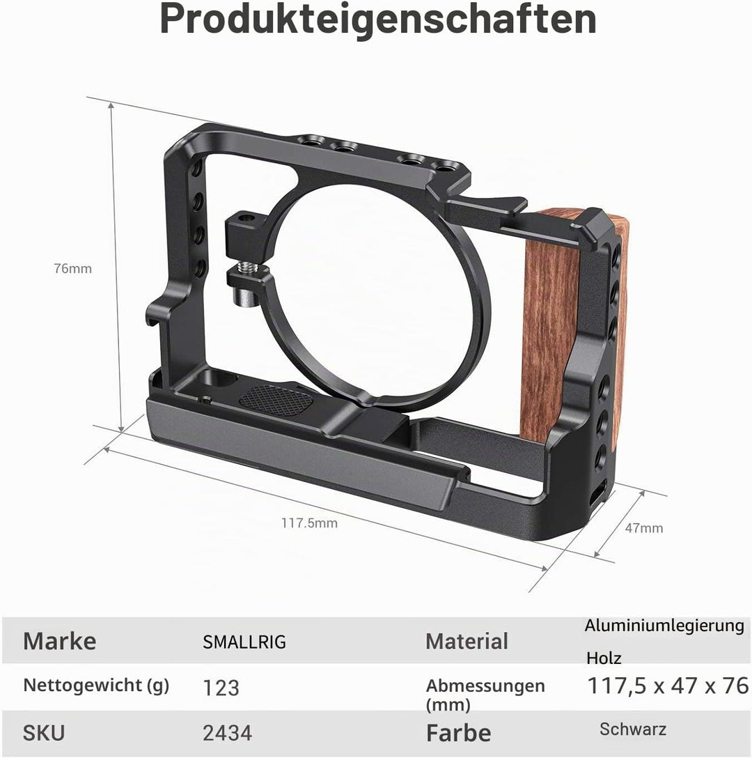 SMALLRIG Cage Käfig für Sony RX100 VII und RX100 VI Kamera - CCS2434