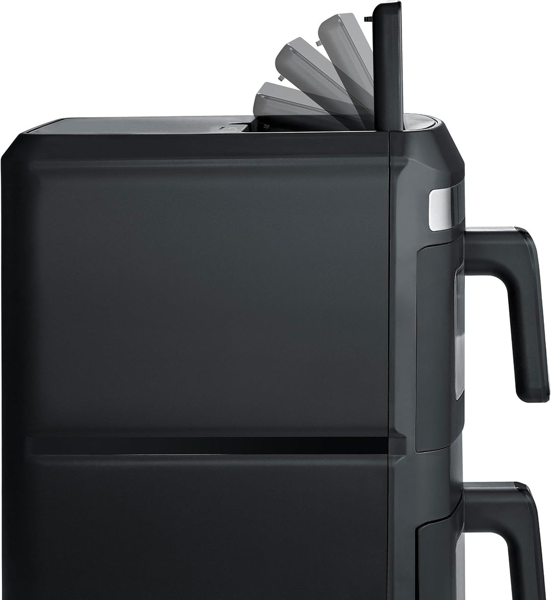 CASO AirFry Duo Tower, Doppel-Heissluftfritteuse, AirFryer, 12,4L (2x 6,2 L) vertikal, individuell e