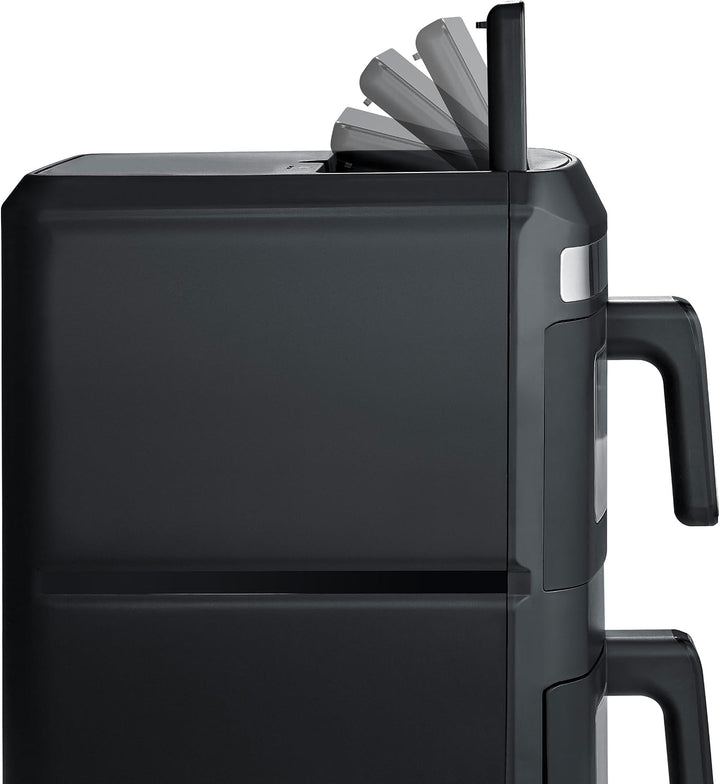 CASO AirFry Duo Tower, Doppel-Heissluftfritteuse, AirFryer, 12,4L (2x 6,2 L) vertikal, individuell e