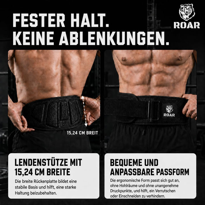 Roar® Gewichthebergürtel Herren und Damen, Lifting Belt for Gym, Powerlifting Gürtel Gewichtheben, W