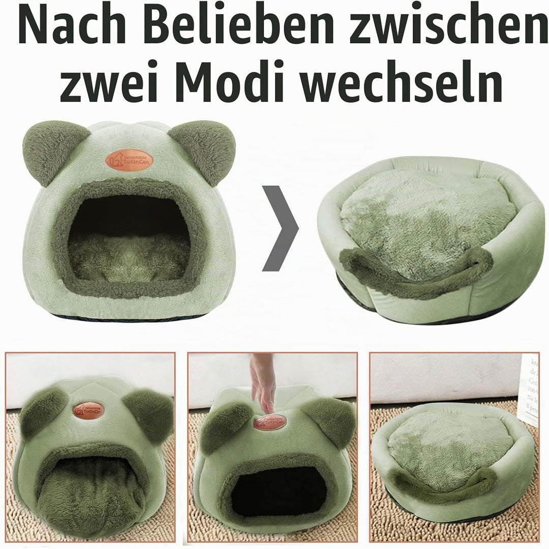 Katzenhöhle Katzenbett Waschbares Katzenhaus Haustierbett Weiches Komfort Zelt Katzenstreu Bett Warm