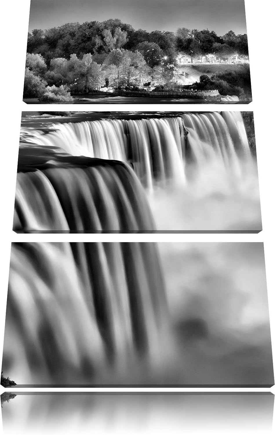 Pixxprint Beeindruckende Niagara Fälle als Leinwandbild | Grösse: 3 Teilig (120x80) | Wandbild| Kuns