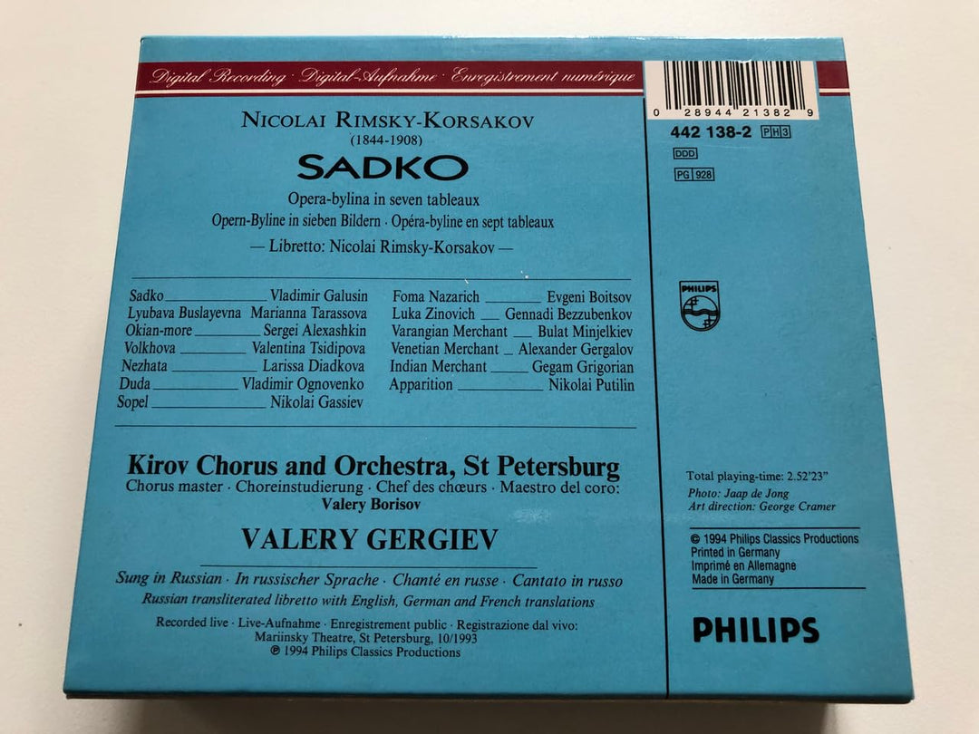 Rimsky-Korsakov: Sadko (Gesamtaufnahme) (russ.) (Aufnahme St. Petersburg 1993), Audio-CD