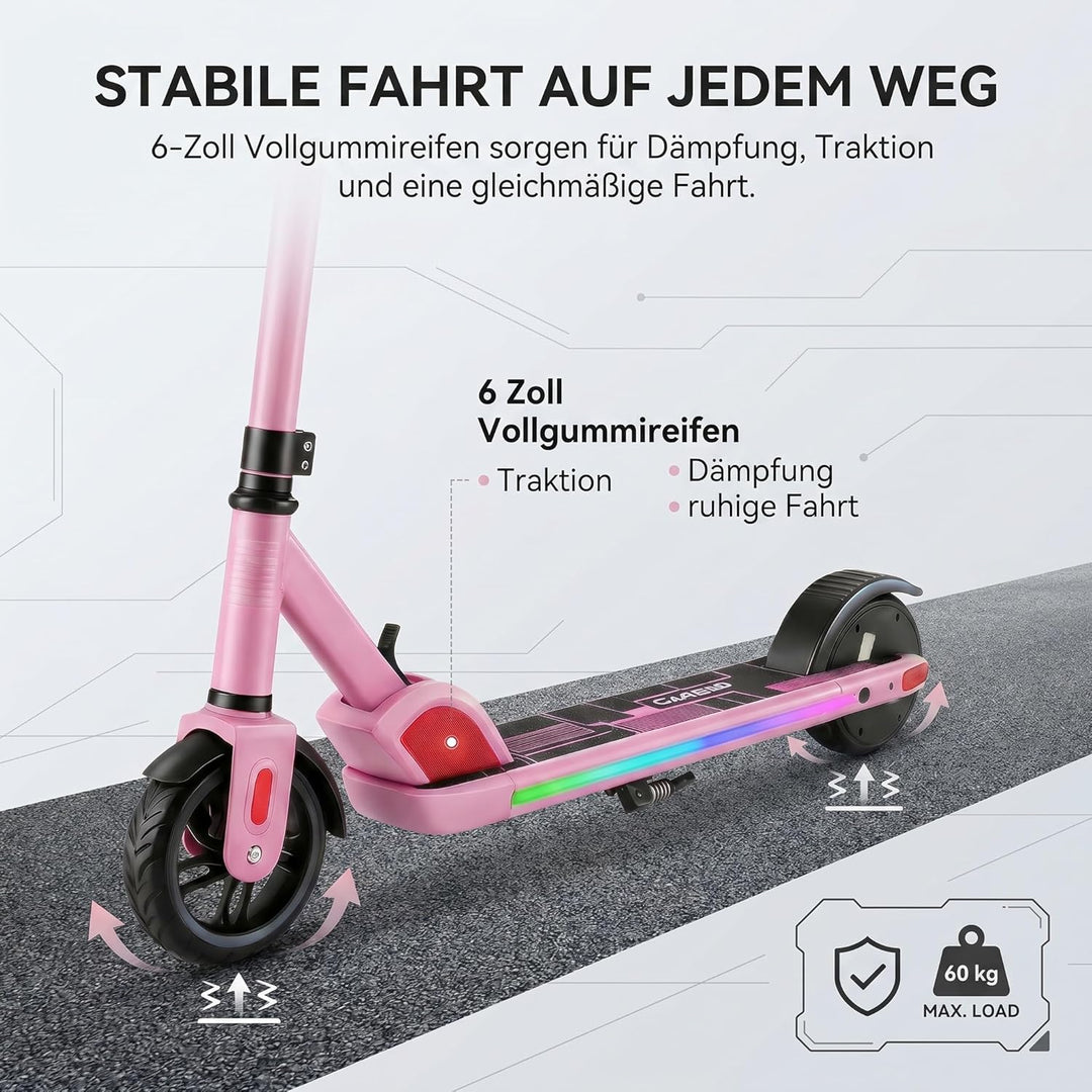 Caroma Elektroroller für Kinder von 6-12 Jahren, 150W Motor bis 16 km/h E Scooter, Faltbarer E Rolle