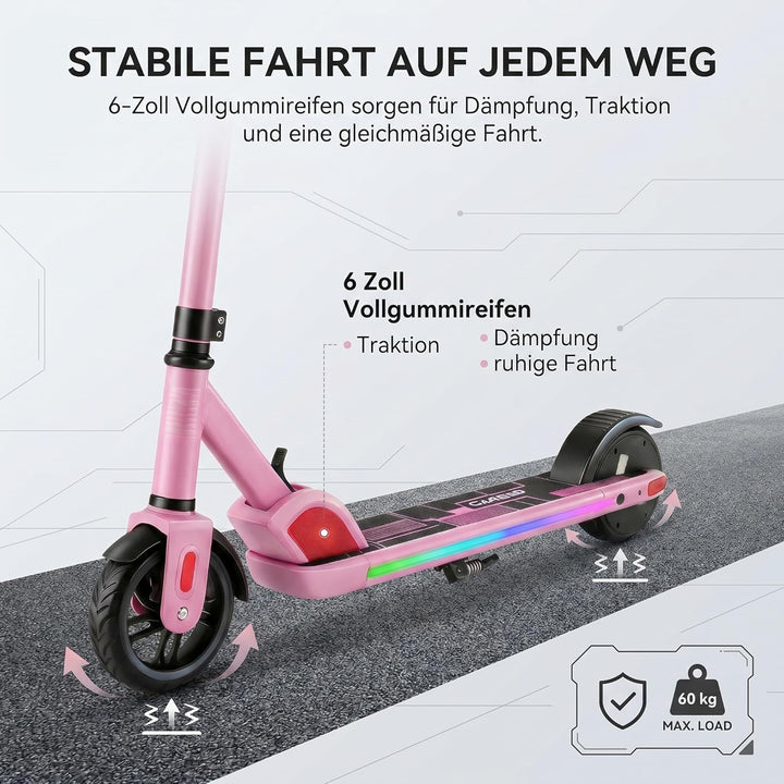 Caroma Elektroroller für Kinder von 6-12 Jahren, 150W Motor bis 16 km/h E Scooter, Faltbarer E Rolle