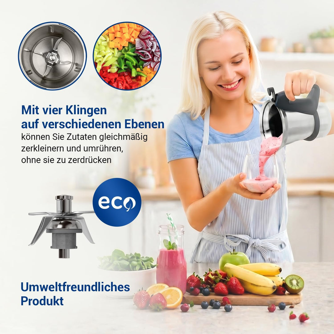 VIOKS Alternativ Mixmesser kompatibel mit Thеrmomix TM21 | Messer Kochzubehör, aus Edelstahl, inklus