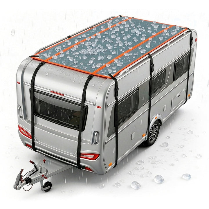 WALSER Hagelschutz Abdeckplane Wohnmobil/Wohnwagen, Hagel-Wohnmobilabdeckung Perma Protect, Hagelsch