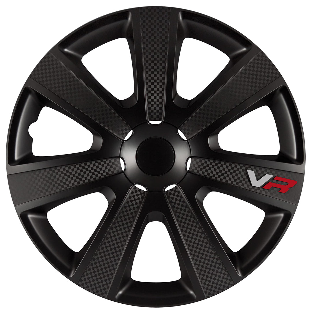 AUTO-STYLE Satz Radzierblenden VR 16-Zoll Schwarz/Karbon-Look/Logo Schwarz/Karbon-Optik/Logo 16-inch