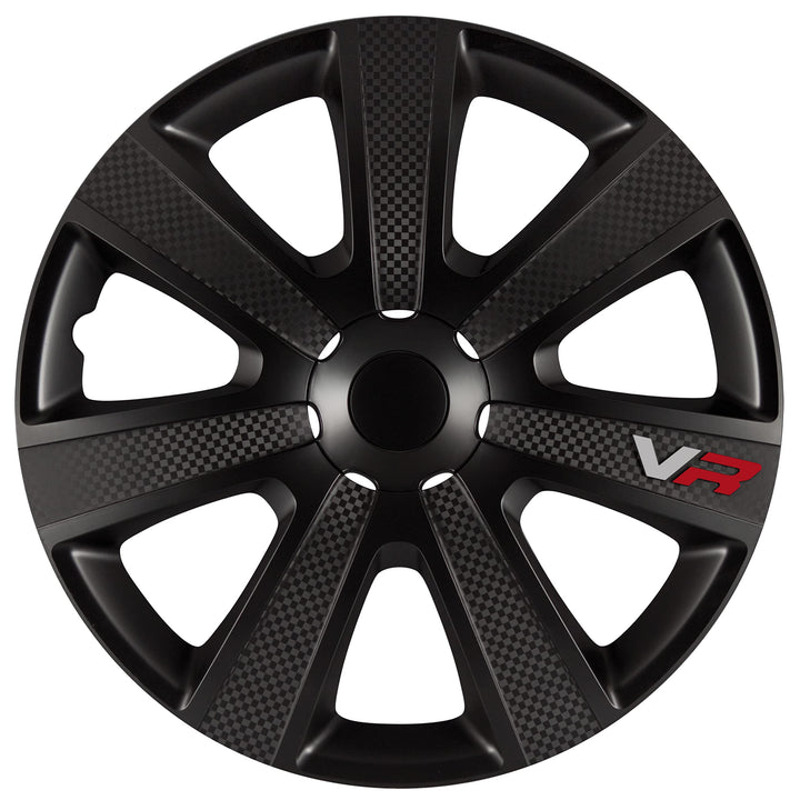 AUTO-STYLE Satz Radzierblenden VR 16-Zoll Schwarz/Karbon-Look/Logo Schwarz/Karbon-Optik/Logo 16-inch
