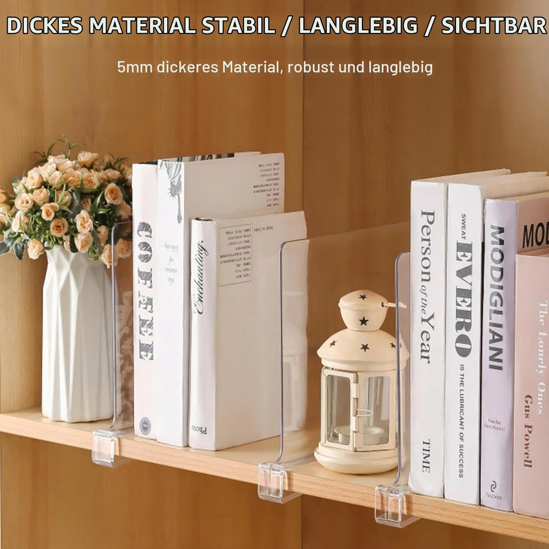 16 Stück Transparente Acryl Regal Wandregal, Multifunktionaler Regaltrenner, Verstellbarer Kleideror