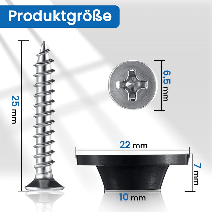 Enhon 200 Stück Dichtnägel für Noppenbahn, 3,5x25mm Montagenägel, Montageknöpfe mit Nagel für Noppen