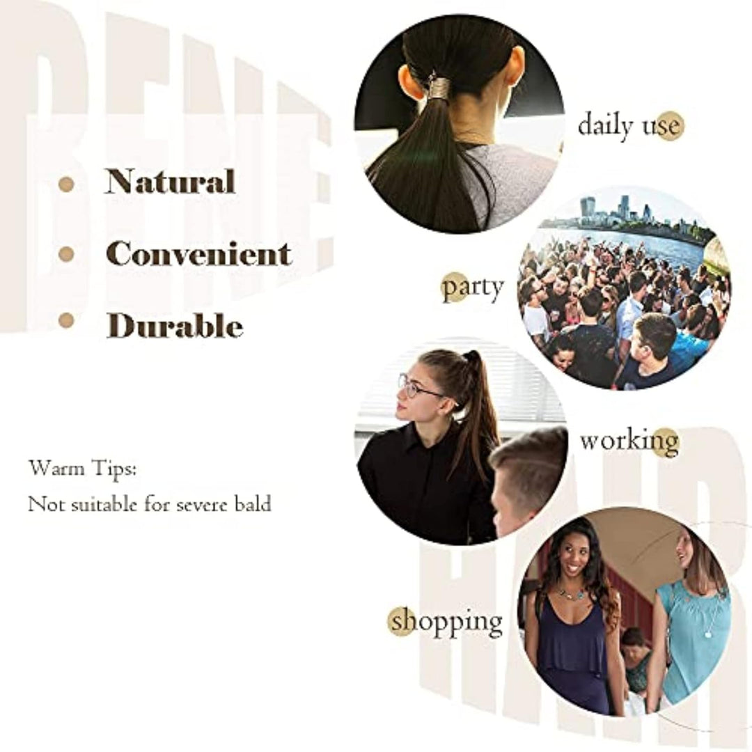 Benehair Ponytail Extension Echthaar, 100% Echthaar Zopf Extensions Echthaar, Wrap Around Ponytail f