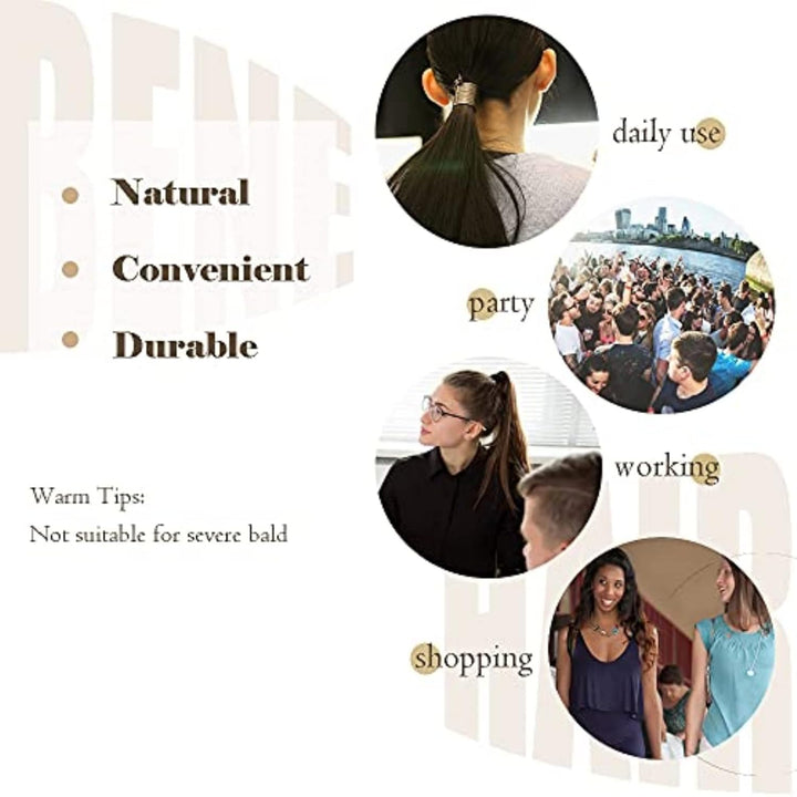 Benehair Ponytail Extension Echthaar, 100% Echthaar Zopf Extensions Echthaar, Wrap Around Ponytail f