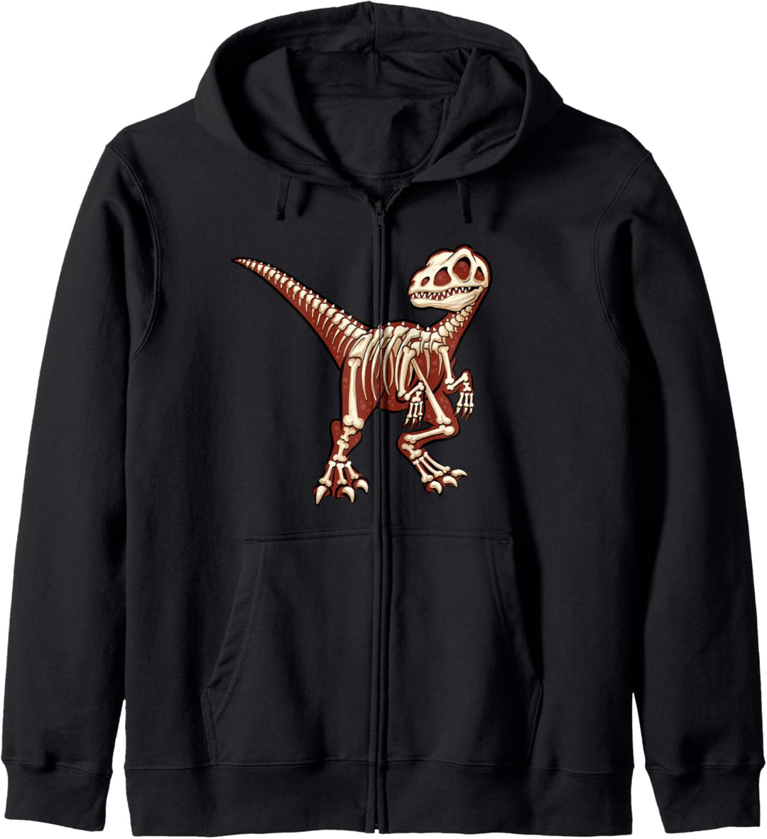 Urzeit Velociraptor Raptor Skelett Dinosaurier Dino Kapuzenjacke