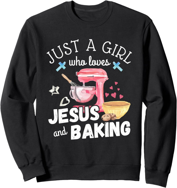 Einfach ein Mädchen, das liebt Jesus und Backen Sweatshirt