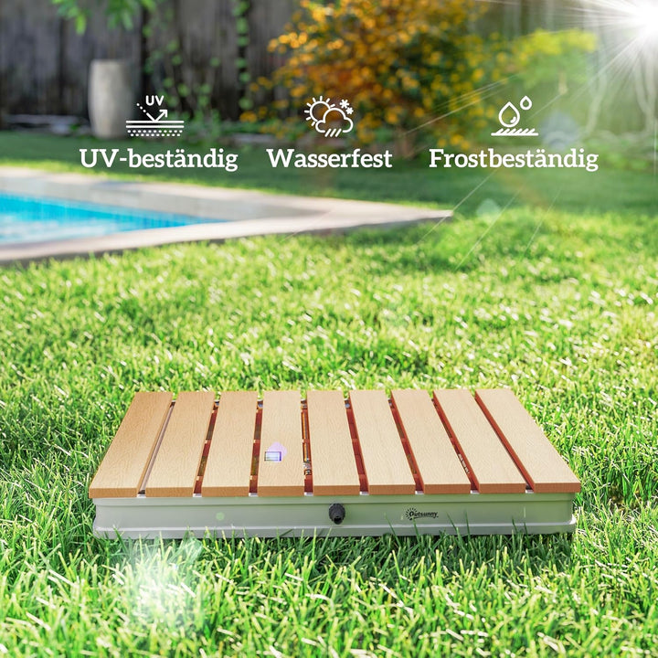 Outsunny Bodendusche Gartendusche mit einstellbar Fussrad Aluminium Aussendusche bis 4 m Fontänenhöh