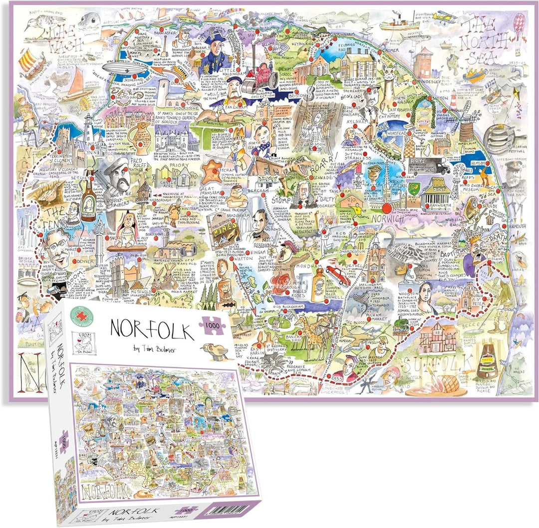 Map of Norfolk Jigsaw 1000 Piece Puzzle