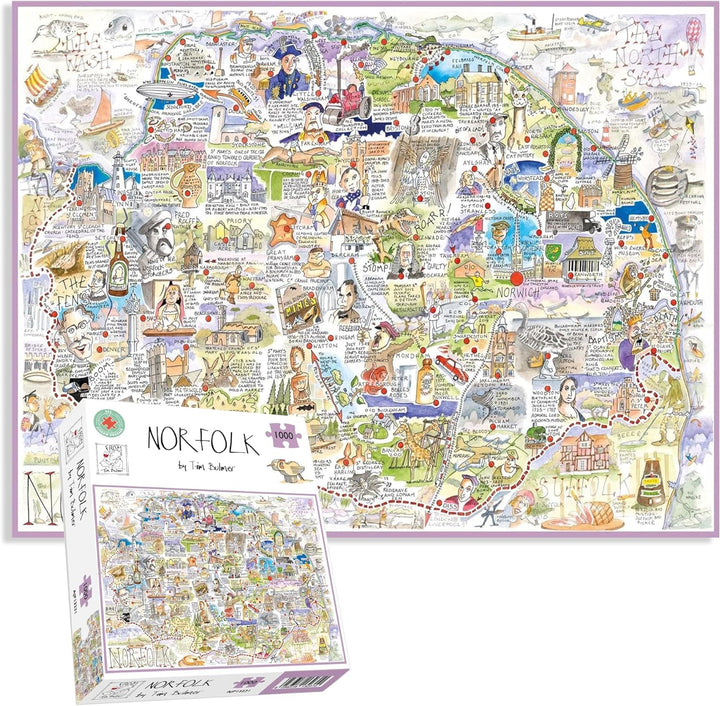 Map of Norfolk Jigsaw 1000 Piece Puzzle