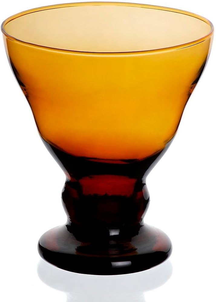 GELATO VERO 6er Set Eisschale Set Dessertschale Eisbecher Glas Antico Bernstein 12,5 cm