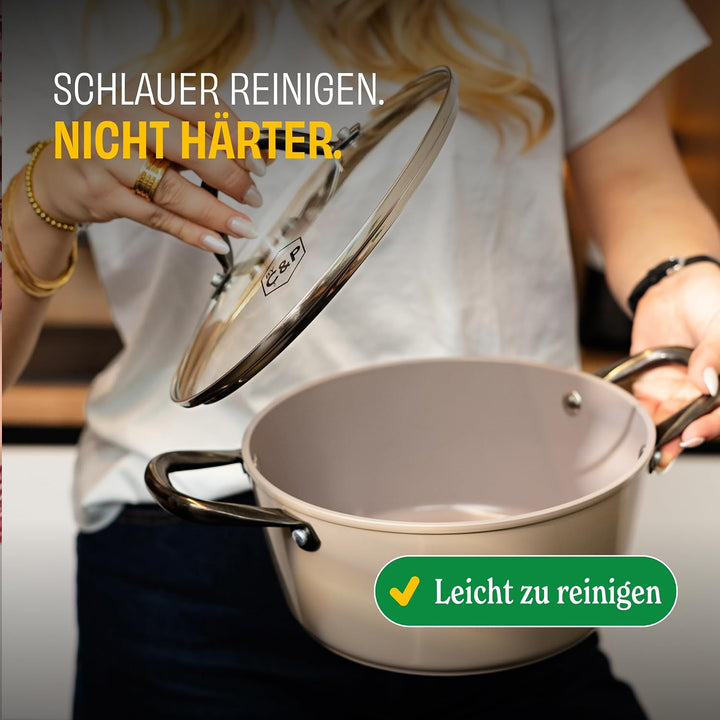 Cook & Pan - Signature Pfannenset 2-teilig-Induktionsgeeignet-PFAS frei Keramik-Beschichtung -Antiha