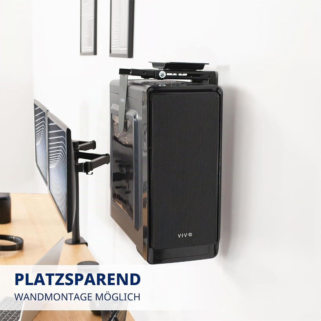 VIVO MOUNT-PC01 Verstellbare PC-Halterung für Schreibtisch und Wand, Computergehäuse-Halterung mit D