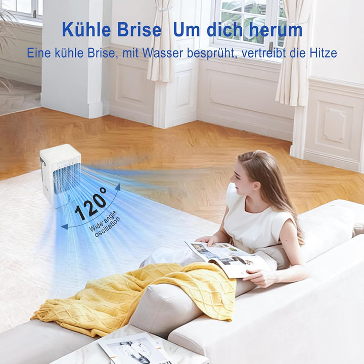 Mobile Klimaanlage mit wasser cooling,Tragbare Air cooler fan mit 1-8H Timer,3 in 1 Personal Tisch-K