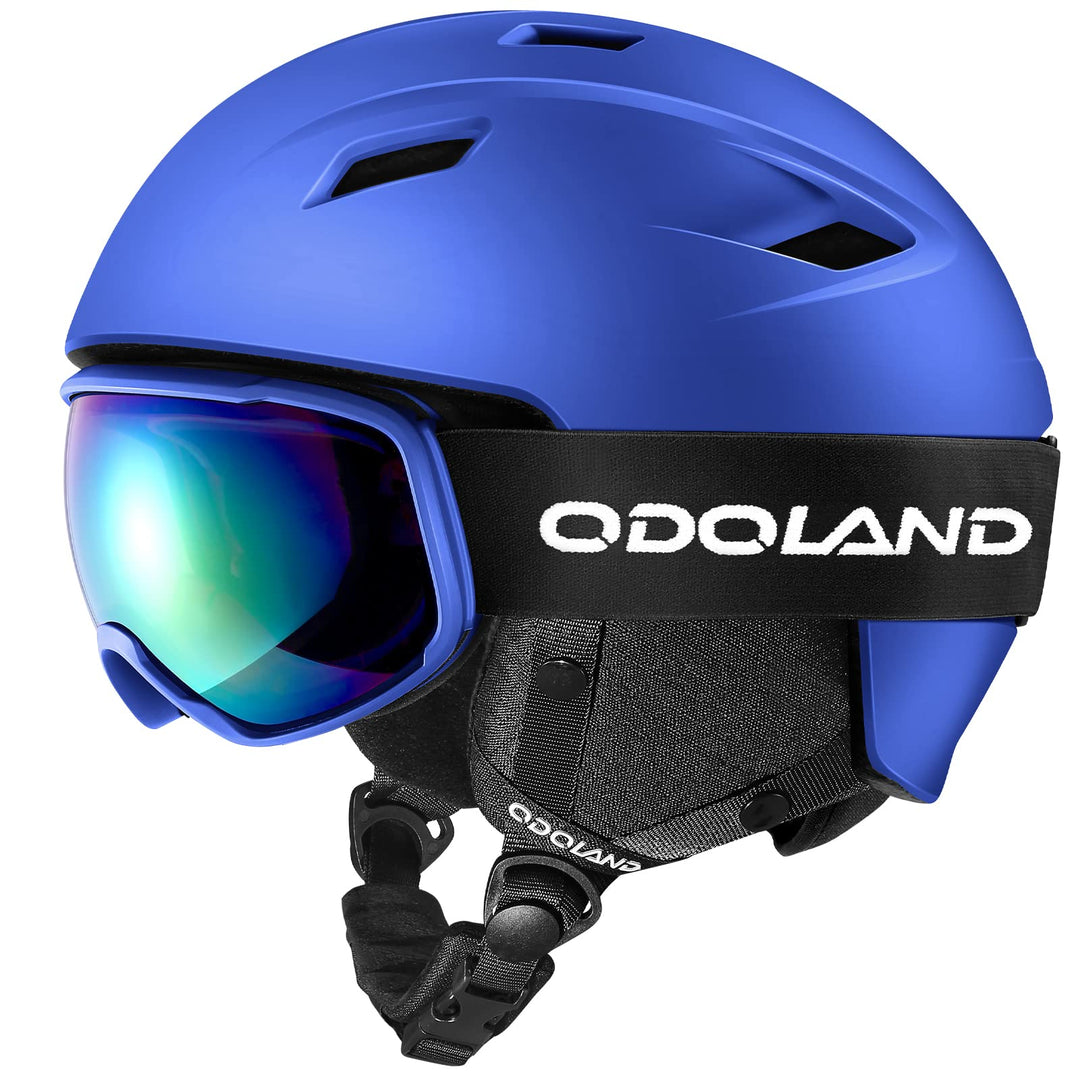 Odoland Skihelm und Skibrille Set Snowboardhelm mit Snowboardbrille für Damen und Herren Ski Goggles