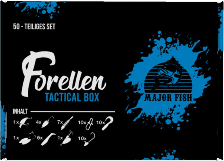Major Fish Forellen Box 50-teilig Forellenköder Geschenk für Angler
