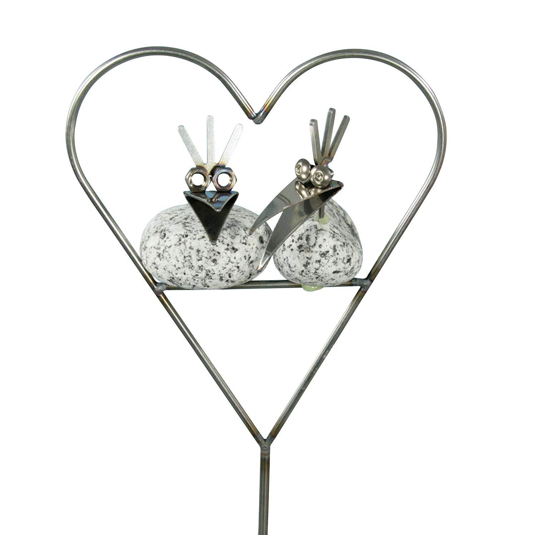 Gebrüder Lomprich Steinvögel Mini Herz am Stab, Höhe ca. 100 cm