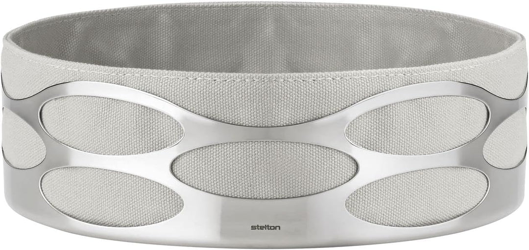 Stelton x-28-3-1 Embrace Brotschale, Edelstahl, Chalk, 23 x 23 x 7 cm