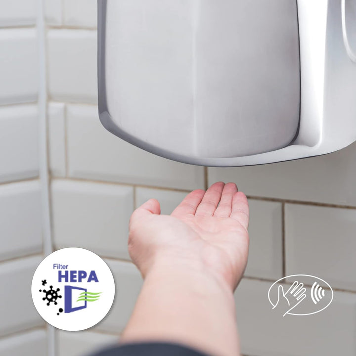 Jofel - Optischer Hochleistungs-Händetrockner (525 Km/h) 1400W, trocken in 10 Sekunden, automatische