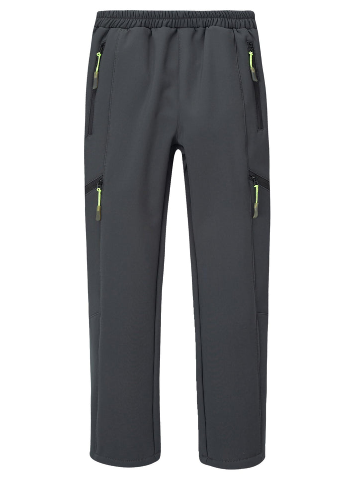 CAMLAKEE Trekkinghose Kinder Thermohose Jungen Wanderhose Mädchen Hose Gefüttert 128-134 Grau, 128-1