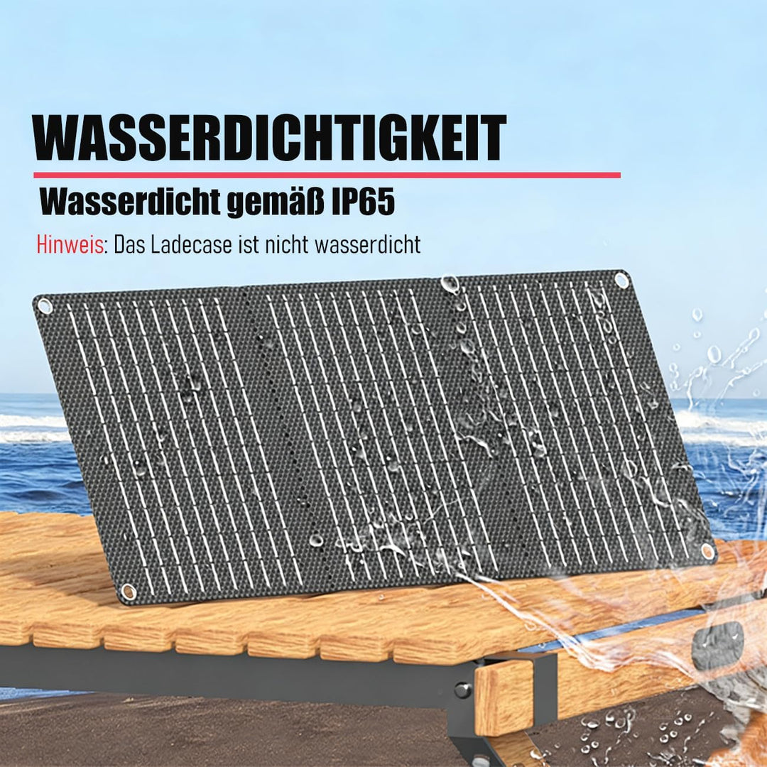 30-W-tragbares Solarpanel mit Typ-C, 23% Umwandlungswirkungsgrad, IP65 wasserdicht, faltbares Solarl