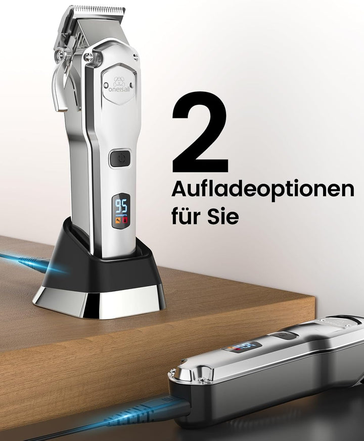 oneisall Leise Hundeschermaschine mit Metall-Führungskamm, prof. Kabelloses Schermaschine Hund Katze
