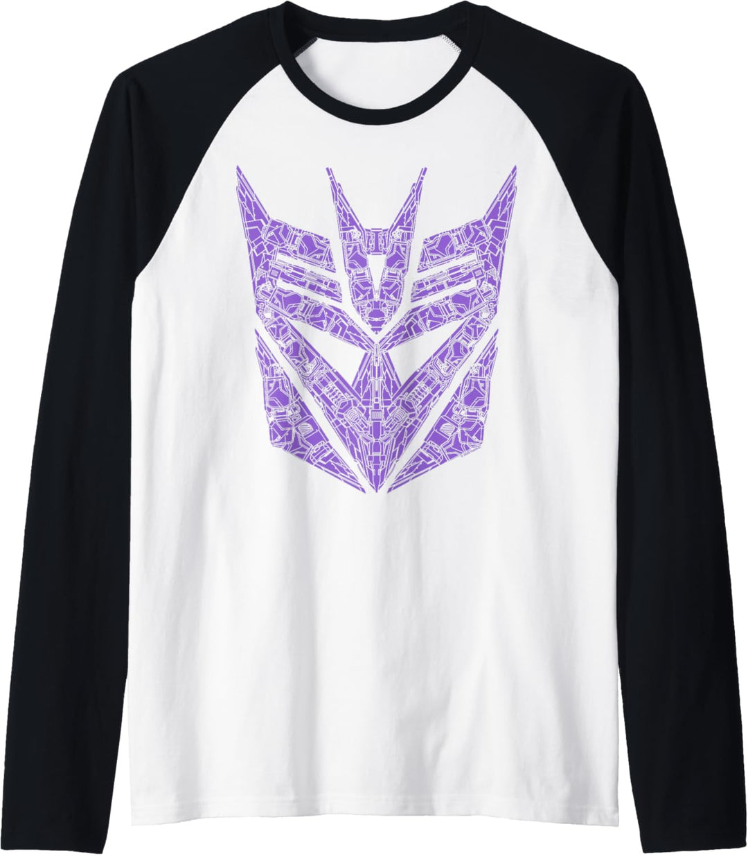 Transformers Decepticons Purple Icon Filled Logo Raglan