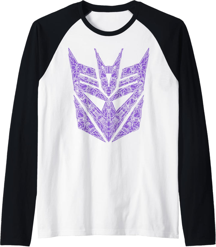 Transformers Decepticons Purple Icon Filled Logo Raglan