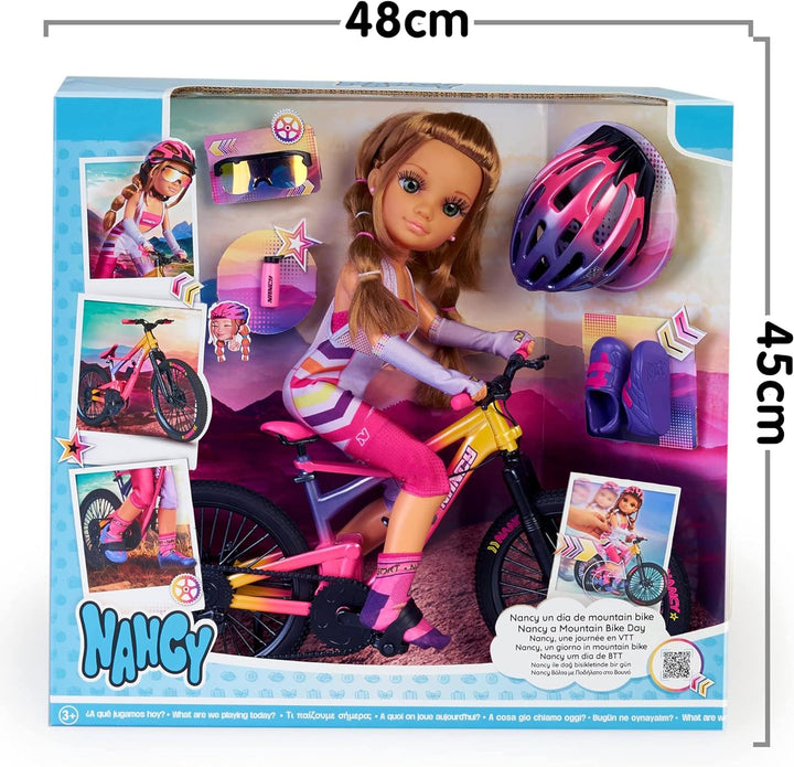 Nancy - EIN Tag mit dem Mountainbike, bewegliche Puppe Kniegelenken und Puppenfahrrad, Puppen Spielz