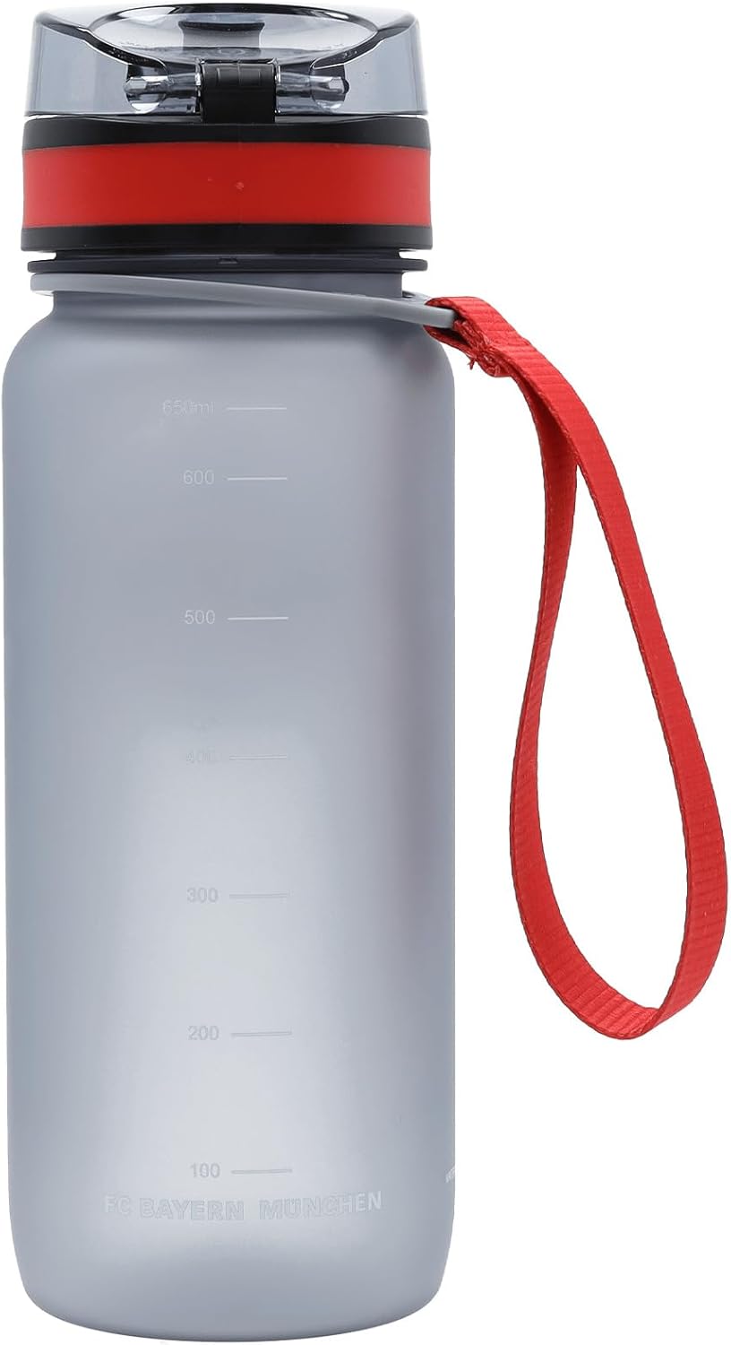 FC Bayern München I Trinkflasche I Grau I 0,65 l Fussball I Sport I Schule I Kindergarten 650 ml, 65