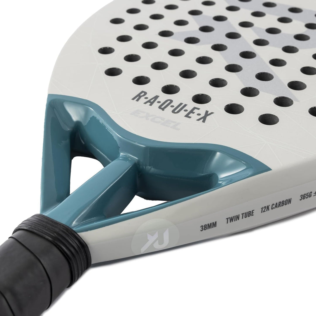 Raquex Excel Padelschläger – für fortgeschrittene Anfänger/Fortgeschrittene – 12K-Carbonrahmen, reak