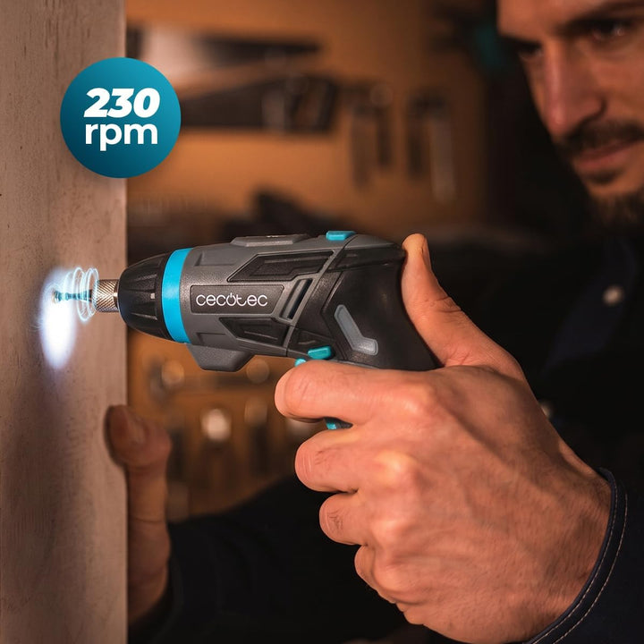 Cecotec Akkuschrauber PowerGyro 4000 Flash, 3,6 V, 1500 mAh, 6 Nm Drehmoment, 2-in-1 Drehgriff, 230