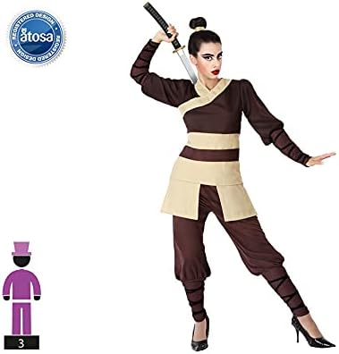 ATOSA Damen 66093 Chinesischer Krieger Kostüm XL Frau Braun, Marrón