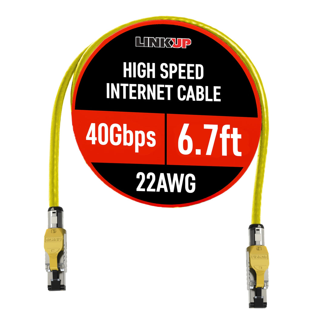 LINKUP - [GHMT &amp; DSX8000 Zertifiziert] Cat8-Ethernet-Patchkabel S/FTP 22AWG Doppelt Geschirmtes Mass