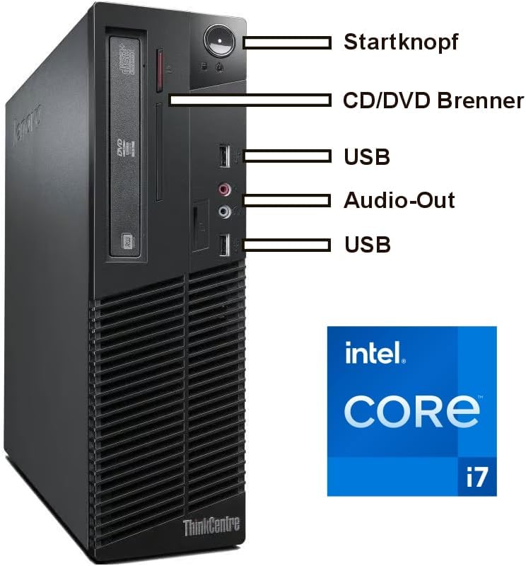 Lenovo - Schneller PC mit Intel Core i7 4790 - Desktop Computer + Silent Rechner für Büro & Home Off