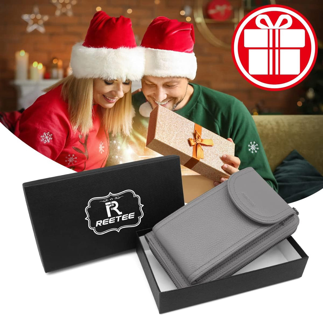 Handytasche zum Umhängen RFID Schutz Geldbeutel Damen Handy Umhängetasche Leder Viele Fächer Handy S