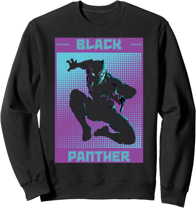 Marvel Black Panther Halftone Pop Art Poster Sweatshirt