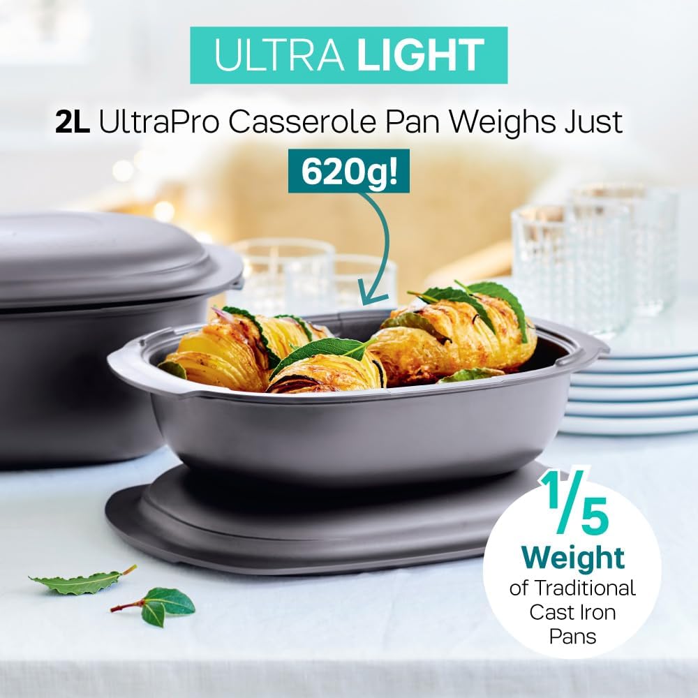 TUPPERWARE UltraPro 2,0L Backform grau Bräter Ultra Pro H30 Auflaufform Form